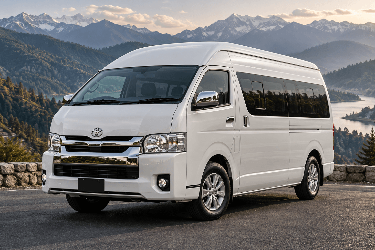 Illustrative white Toyota Hiace 2024